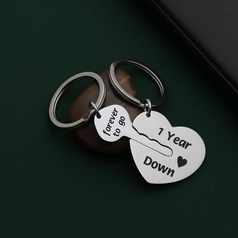 Eilygen Couple Gift 2PCS Matching Couple Keychains 11th 21th Wedding Anniversary Key Chain Gift for Him and Her in Kuwait