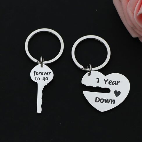Eilygen Couple Gift 2PCS Matching Couple Keychains 11th 21th Wedding Anniversary Key Chain Gift for Him and Her in Kuwait