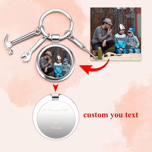Top Plaza Dad Keychain Key Rings If Dad Can’t Fix It, No One Can Repair Tools Charms from Son Daughter Father’s Day Gifts in Saudi Arabia
