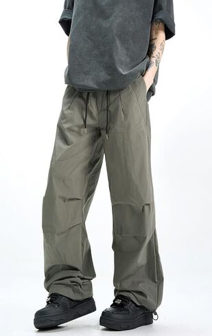 American Retro Tooling Paratrooper Pants for Men and Women Loose Straight Wide-Leg Parachute Pants Design Pants in Saudi Arabia