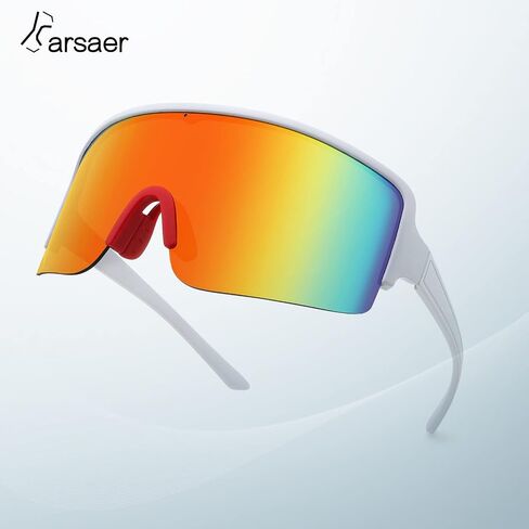 نظارات شمسية من Karsaer Vision Neon Visor Shield ملفوفة حول الرجال والنساء ظلال عاكسة كبيرة الحجم 80s 90s in Kuwait