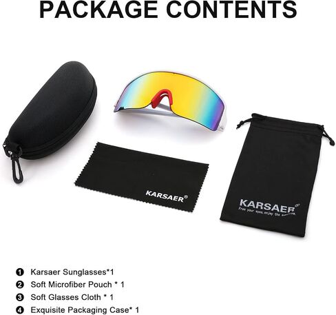 نظارات شمسية من Karsaer Vision Neon Visor Shield ملفوفة حول الرجال والنساء ظلال عاكسة كبيرة الحجم 80s 90s in Kuwait