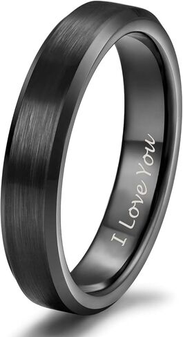 TRUMIUM 2mm 4mm 6mm 8mm 10mm Tungsten Ring Wedding Band for Women Men Bevel Edges Brushed Comfort Fit Size 4-15 in Saudi Arabia