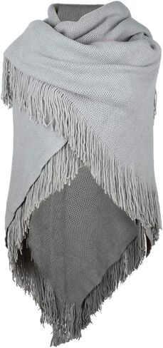 Iristide Women's Loose Cloak Poncho With Stylish Trumpet Button,Pullover Wrap in Kuwait