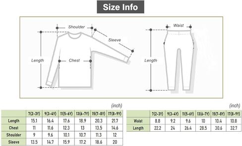 مجموعة ملابس داخلية حرارية رياضية قصيرة مبطنة بالصوف من Better4Babies للأولاد والبنات، مجموعة بيجامات طويلة من طبقة أساسية رائعة. in Kuwait