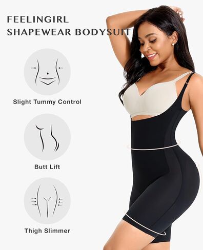 FeelinGirl Shapewear for Women Tummy Control Full Body Shaper Bodysuit Butt Lifter Thigh Slimmer in Kuwait
