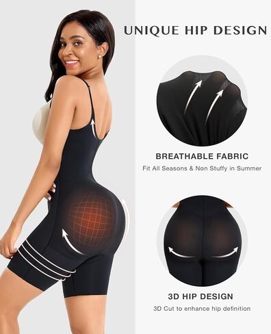 FeelinGirl Shapewear for Women Tummy Control Full Body Shaper Bodysuit Butt Lifter Thigh Slimmer in Kuwait