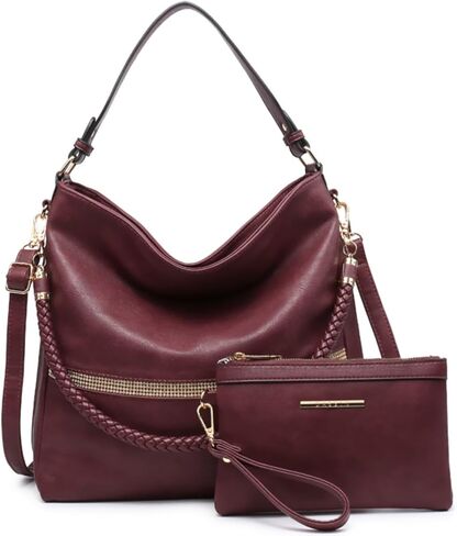 Dasein Hobo Handbags for Women Purses Vegan Leather Shoulder Bags Bucket Purse Large Tote Set with Long Strap in Kuwait