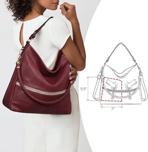 Dasein Hobo Handbags for Women Purses Vegan Leather Shoulder Bags Bucket Purse Large Tote Set with Long Strap in Kuwait