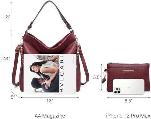 Dasein Hobo Handbags for Women Purses Vegan Leather Shoulder Bags Bucket Purse Large Tote Set with Long Strap in Kuwait