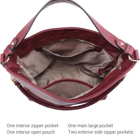 Dasein Hobo Handbags for Women Purses Vegan Leather Shoulder Bags Bucket Purse Large Tote Set with Long Strap in Kuwait