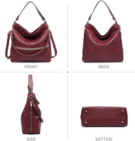 Dasein Hobo Handbags for Women Purses Vegan Leather Shoulder Bags Bucket Purse Large Tote Set with Long Strap in Kuwait
