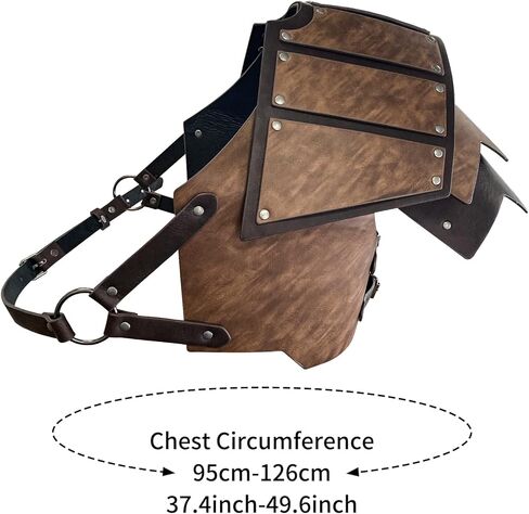 JAOYU Viking Armor Leather Shoulder Pauldron Armor Warrior Medieval Armor Chest Cosplay Men's Faux Leather Body Chest Harness Adjustable Shoulder Armors for LARP,Halloween,Archery in Kuwait
