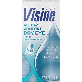 Visine Tired Eye Dry Eye Relief Eye Drops, Moisturizing & Soothing Drops for Irritated Eyes Due to Screen & Computer Use, 0.5 fl. oz in Kuwait