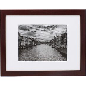 9x12 Natural Gallery Picture Frame with 6x8 Mat - Wide Molding - Includes Both Attached Hanging Hardware and Desktop Easel - Display Pictures 9x12 or 6x8 Inches - Family Photo Frames in Kuwait