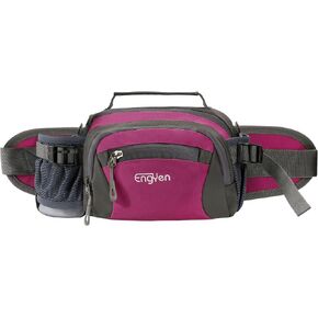 حقيبة الخصر ENGYEN Fanny Pack للنساء والرجال، معدات الجري مع حامل زجاجة ماء للهاتف وحزام قابل للتعديل، للتمرين أثناء السفر والتنزه سيرًا على الأقدام وحمل أموال iPhone، ألوان متعددة... (وردي) in Kuwait