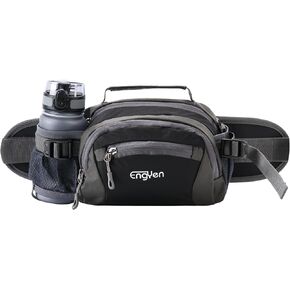 حقيبة الخصر ENGYEN Fanny Pack للنساء والرجال، معدات الجري مع حامل زجاجة ماء للهاتف وحزام قابل للتعديل، للتمرين أثناء السفر والتنزه سيرًا على الأقدام وحمل أموال iPhone، ألوان متعددة... (وردي)