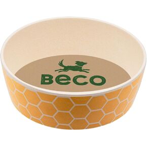 Beco Classic Printed Bamboo Dog Food & Water Bowl, Nature Inspired Honeycomb Pattern, Small