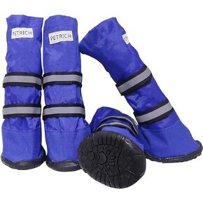 Dog Shoes, URBEST Waterproof Dog Boots, Christmas Warm Lining Nonslip Rubber Sole for Snow Winter (L, Red)