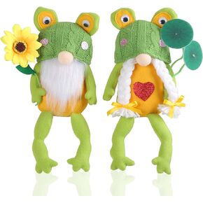 2PCS الضفدع التماثيل القطيفة الزينة، مزرعة التماثيل الزينة للمنزل، الدول الاسكندنافية جنوم صينية الطبقات ديكور عباد الشمس لديكور المطبخ، هدايا جنوم للنساء، السويدية نيس تومتي المنزل Oranment in Kuwait