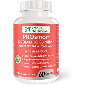 Pro Smart Probiotics 60 Billion Maktrek® Bi-Pass Technology Daily Probiotic Supplement for Healthy Digestion, Strong Immunity, 60 Capsules in Saudi Arabia