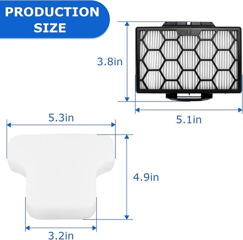 Replacement Filters Compatible with Shark Pet Canister CZ350, CZ351, CZ2001, Replace Parts XHPCZ350, XFFKCZ350 (2 Foam Filters, 2 Felt Filters, 2 HEPA Filters) in Kuwait