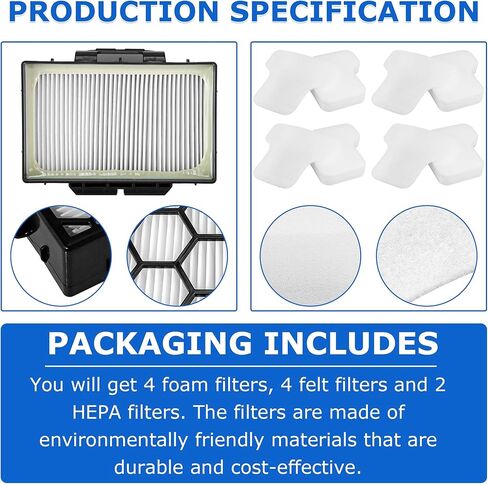 Replacement Filters Compatible with Shark Pet Canister CZ350, CZ351, CZ2001, Replace Parts XHPCZ350, XFFKCZ350 (2 Foam Filters, 2 Felt Filters, 2 HEPA Filters) in Kuwait