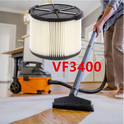 2 عبوة من مرشح الورق المطوي القياسي من مودريان VF3400 ذو طبقة واحدة متوافق مع مكانس المتاجر الرطبة/الجافة سعة 3 إلى 4.5 جالون RID GID in Kuwait