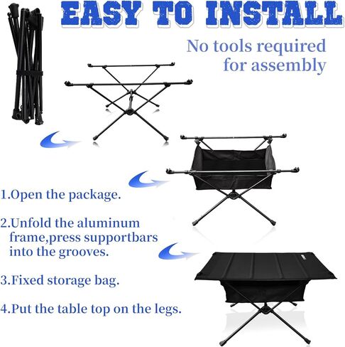 طاولة تخييم قابلة للطي وخفيفة الوزن وقابلة للطي من الالومنيوم مع مساحة تخزين من تيورنر in Kuwait