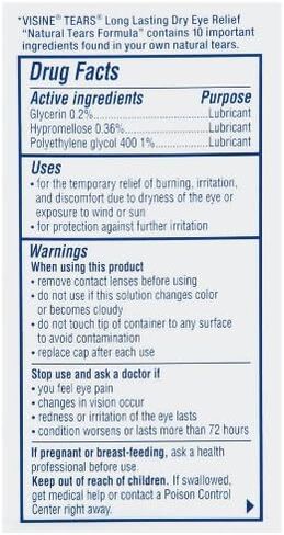 Visine Tired Eye Dry Eye Relief Eye Drops, Moisturizing & Soothing Drops for Irritated Eyes Due to Screen & Computer Use, 0.5 fl. oz in Kuwait