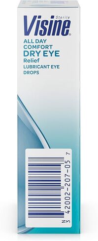 Visine Tired Eye Dry Eye Relief Eye Drops, Moisturizing & Soothing Drops for Irritated Eyes Due to Screen & Computer Use, 0.5 fl. oz in Kuwait