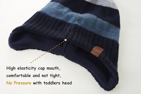 قبعات مون كيتي للأطفال الصغار قبعات شتوية للأولاد الصغار من الصوف للتزلج مع غطاء أذن دافئ in Kuwait