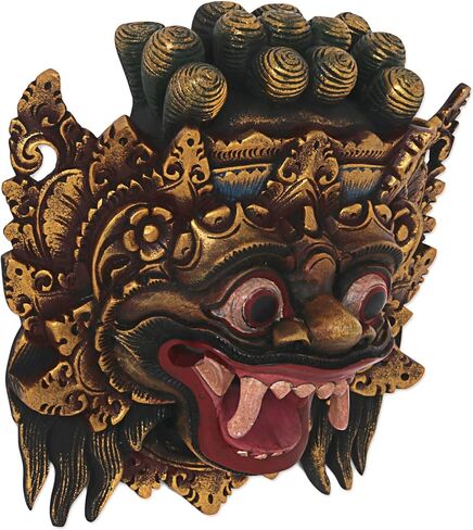 NOVICA Decorative Wood Mask, Gold Tone in Saudi Arabia