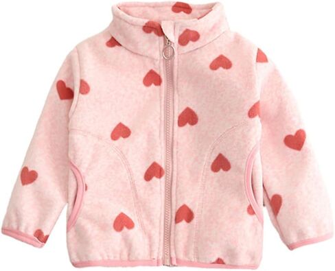 سترة XFGLCK للفتيات الصغيرات على شكل قلب معطف خريف وشتاء بأكمام طويلة وسميكة ودافئة in Kuwait