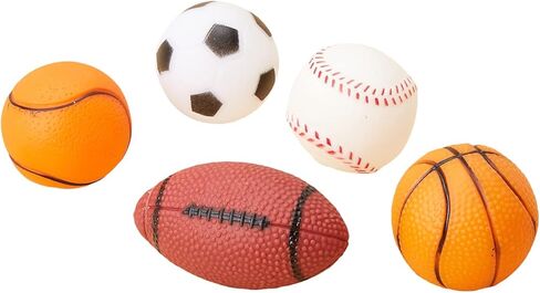 5 قطع من QWINEE بلون عشوائي للكلب تصدر أصواتًا، لعبة تفاعلية، ألعاب مضغ صوتية للكيتي والقطط الصغيرة والكلب المتوسط، متعددة الألوان، مقاس واحد in Kuwait