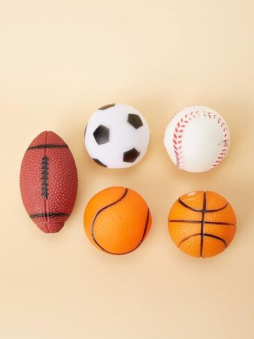 5 قطع من QWINEE بلون عشوائي للكلب تصدر أصواتًا، لعبة تفاعلية، ألعاب مضغ صوتية للكيتي والقطط الصغيرة والكلب المتوسط، متعددة الألوان، مقاس واحد in Kuwait