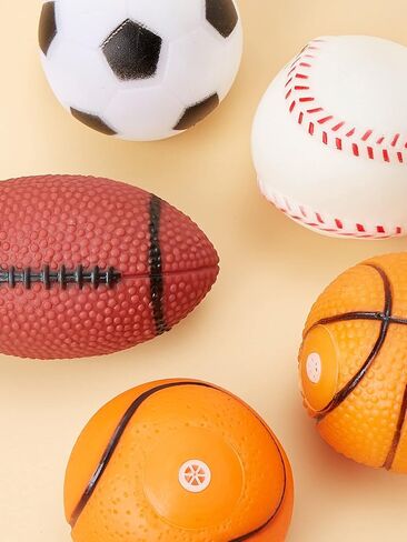 5 قطع من QWINEE بلون عشوائي للكلب تصدر أصواتًا، لعبة تفاعلية، ألعاب مضغ صوتية للكيتي والقطط الصغيرة والكلب المتوسط، متعددة الألوان، مقاس واحد in Kuwait