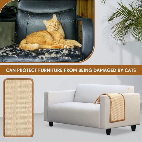 3 Pcs Wall Mounted Cat Scratching Post with Hook and Loop Strips, 9.8 x 19.7 Inch Wooden Sisal Cat Scratcher for Indoor Wall Furniture Vertical Cat Scratch Pad Cat Wall Furniture Protector in Saudi Arabia