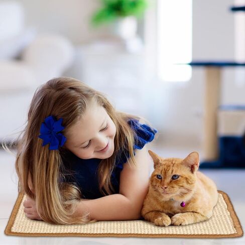 3 Pcs Wall Mounted Cat Scratching Post with Hook and Loop Strips, 9.8 x 19.7 Inch Wooden Sisal Cat Scratcher for Indoor Wall Furniture Vertical Cat Scratch Pad Cat Wall Furniture Protector in Saudi Arabia