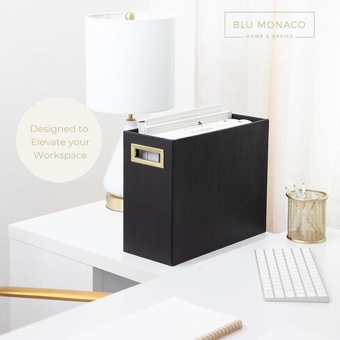 BLU MONACO Magazine Rack Floor: Leather Covered Wood Magazine Rack - Black Magazine Rack and Newspaper Holder - Stylish Magazine Holder Bathroom - Black Magazine Basket - Magazine Racks for Home in Saudi Arabia