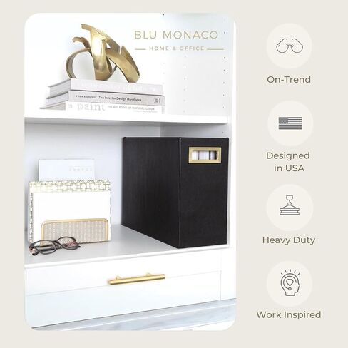 BLU MONACO Magazine Rack Floor: Leather Covered Wood Magazine Rack - Black Magazine Rack and Newspaper Holder - Stylish Magazine Holder Bathroom - Black Magazine Basket - Magazine Racks for Home in Saudi Arabia