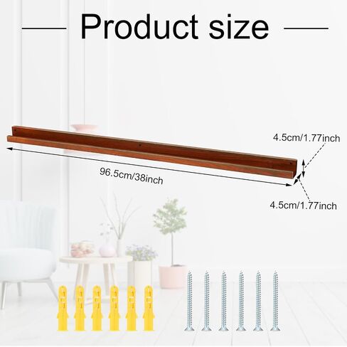 Barydat 2 Pcs Wood Vinyl Record Shelf Wall Mount, Wood Vinyl Record Holder, Record Shelves Wall Mount Vinyl Record Display for LP CD Book Art Storage Vintage Easy Installation Home Decoration in Saudi Arabia
