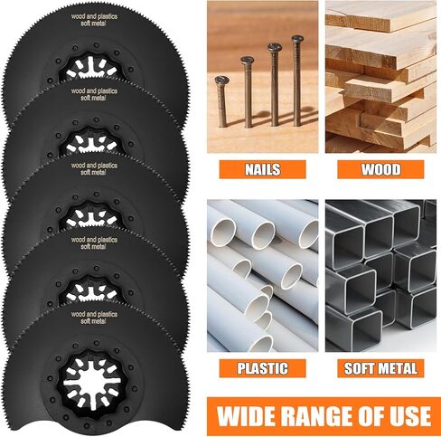 شفرات متعددة الادوات من ستارلوك، 5 قطع من شفرات المنشار من الستيل عالي الكربون، 88 ملم سريعة الفك من المعدن والخشب متوافقة مع ادوات ستارلوك المتعددة، ديوالت وماكيتا وفين in Kuwait