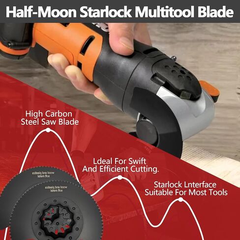 شفرات متعددة الادوات من ستارلوك، 5 قطع من شفرات المنشار من الستيل عالي الكربون، 88 ملم سريعة الفك من المعدن والخشب متوافقة مع ادوات ستارلوك المتعددة، ديوالت وماكيتا وفين in Kuwait