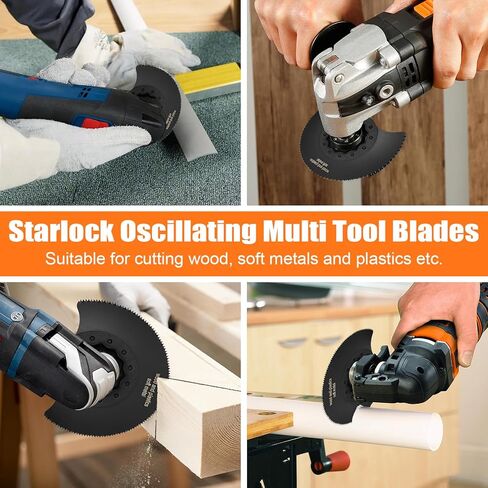 شفرات متعددة الادوات من ستارلوك، 5 قطع من شفرات المنشار من الستيل عالي الكربون، 88 ملم سريعة الفك من المعدن والخشب متوافقة مع ادوات ستارلوك المتعددة، ديوالت وماكيتا وفين in Kuwait