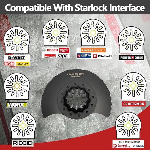 شفرات متعددة الادوات من ستارلوك، 5 قطع من شفرات المنشار من الستيل عالي الكربون، 88 ملم سريعة الفك من المعدن والخشب متوافقة مع ادوات ستارلوك المتعددة، ديوالت وماكيتا وفين in Kuwait