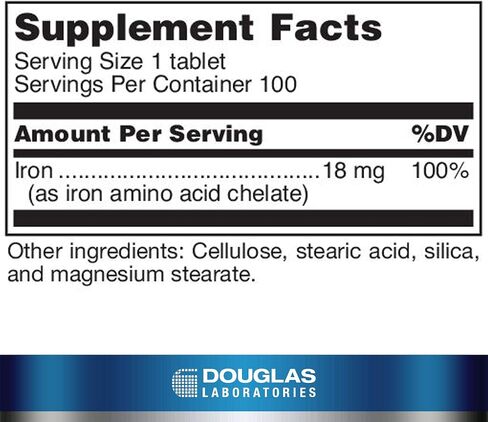 Douglas Laboratories Amino-Iron | Highly Absorbable Iron/Amino Acid Supplement | 100 Tablets in Saudi Arabia
