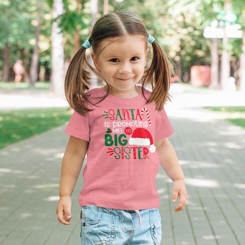 تي شيرت Olive Loves Apple Santa روج لي إلى الأخت الكبرى لعيد الميلاد للأطفال والرضع الصغار ملابس العطلات للفتيات in Kuwait