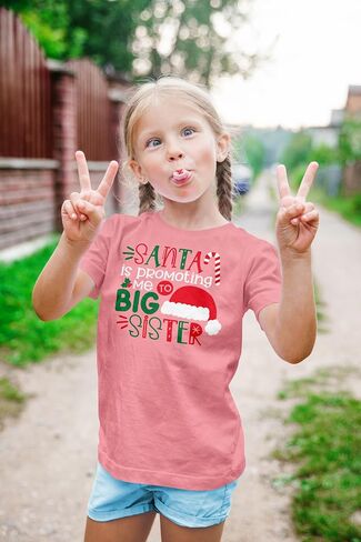 تي شيرت Olive Loves Apple Santa روج لي إلى الأخت الكبرى لعيد الميلاد للأطفال والرضع الصغار ملابس العطلات للفتيات in Kuwait