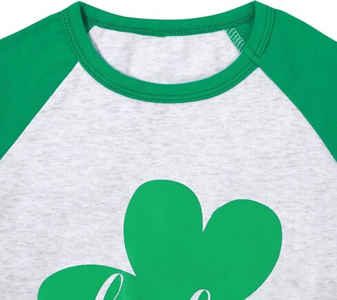 Baby St. Patricks Day Shirt Lucky Clover 3/4 Raglan Sleeve T-Shirt Toddler Kids Baseball Cotton Tee Tops in Saudi Arabia